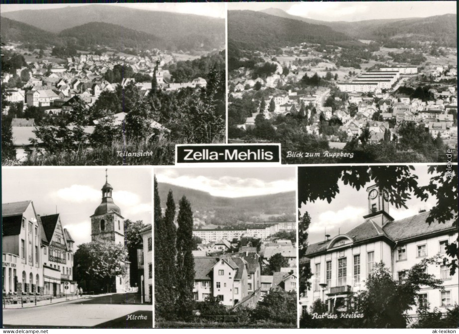 Ansichtskarte Zella-Mehlis Teilansicht, Ruppberg, Kirche, Rat Des Kreises 1982 - Zella-Mehlis