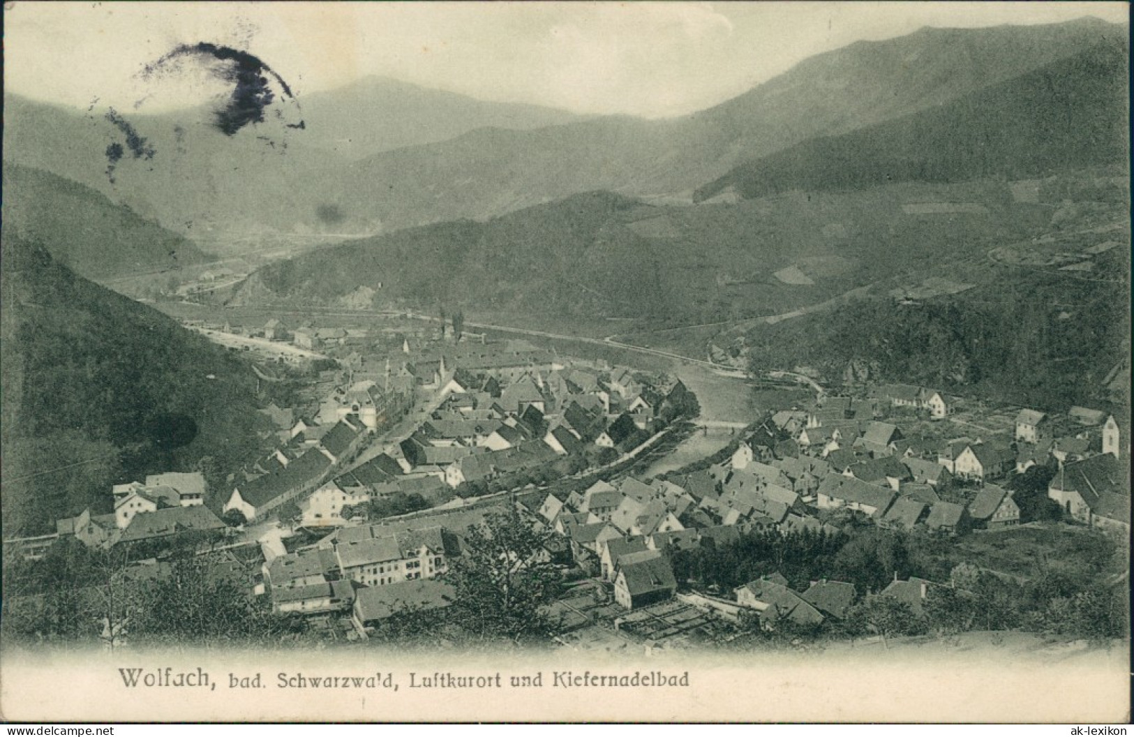 Ansichtskarte Wolfach (Schwarzwald) Blick Auf Den Ort 1913 - Wolfach