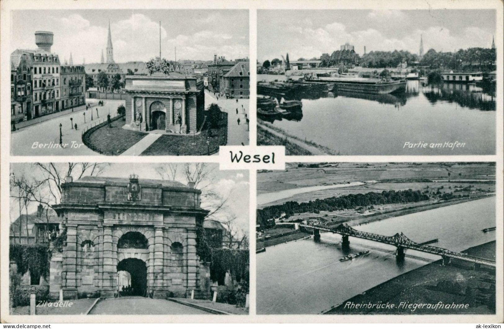 Wesel Berliner Tor, Partie Am Hafen, Zitadelle, Rheinbrücke 1939 - Wesel