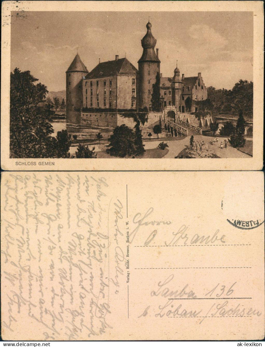 Ansichtskarte Borken (Westfalen) Schloß Gemen 1928 - Borken