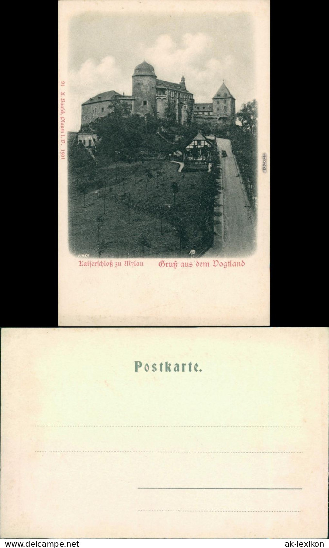Ansichtskarte Mylau Straßenpartie - Schloss 1901  - Mylau