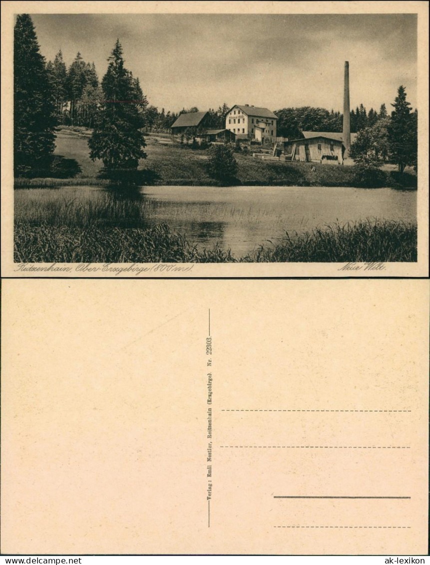 Reitzenhain-Marienberg Im Erzgebirge Hotel "Neue Welt", Dorfteich - Fabrik 1928 - Marienberg