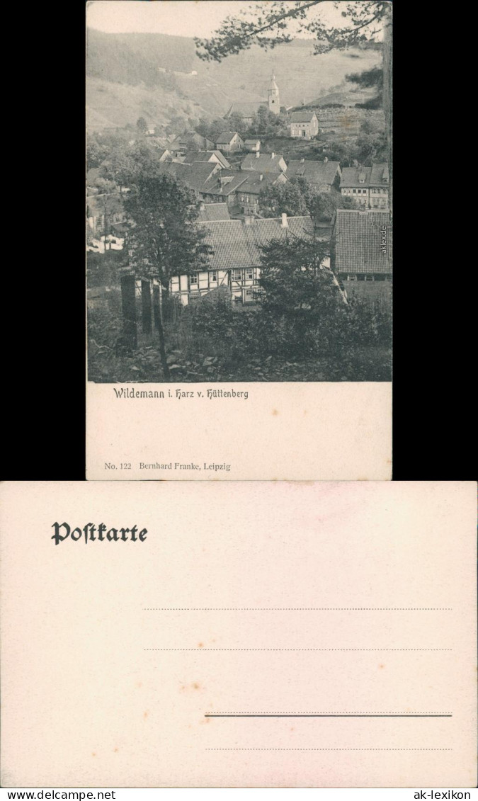 Ansichtskarte Wildemann (Innerstetal) Blick Auf Die Stadt 1900 - Wildemann