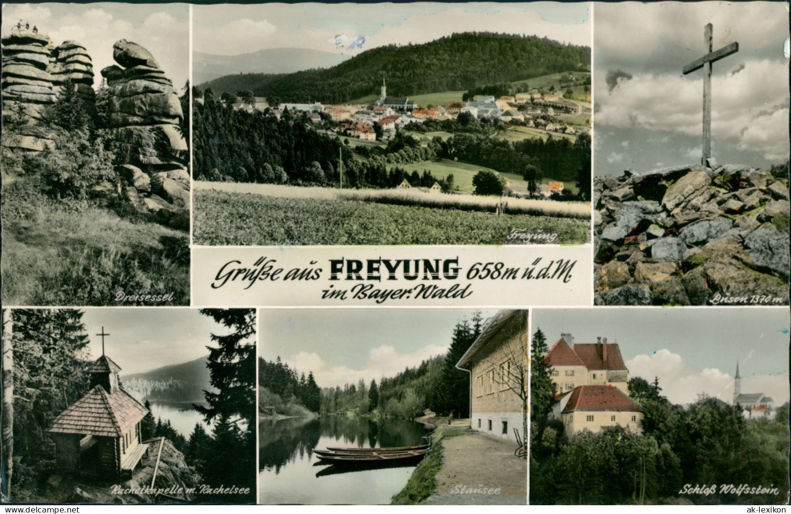 Freyung Dreisessel, Panorama,   Kapelle Am Rachelsee, Schloss Wolfenstein 1964 - Freyung