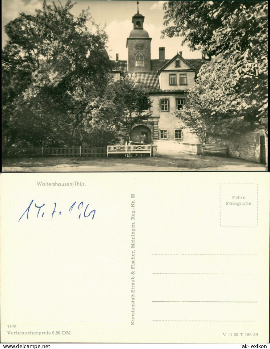 Ansichtskarte Waltershausen Brücke - Hoftor 1961 - Waltershausen