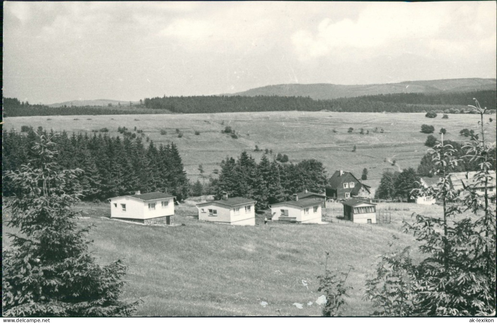 Ansichtskarte Schmiedefeld (Rennsteig) Panorama-Ansicht über Wiesen 1966 - Schmiedefeld