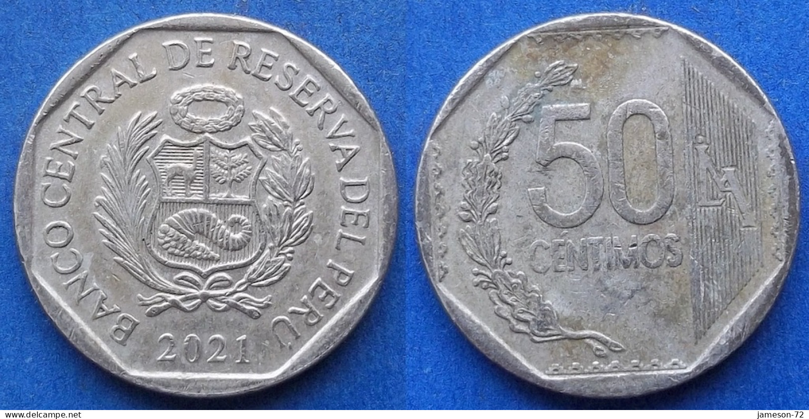 PERU - 50 Centimos 2021 KM# 307.4 Monetary Reform (1991) - Edelweiss Coins - Peru