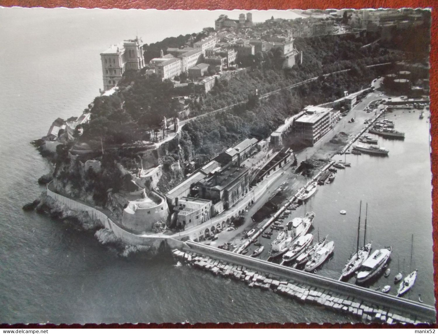 MONACO - Vue Générale Aérienne De La Ville Et Place Du Palais. (Port / Yachts) CPSM - Port