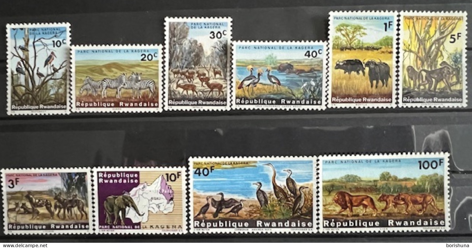 Rwanda - National Park Kagera 1965 Mi No 104A - 113A MNH - Unused Stamps
