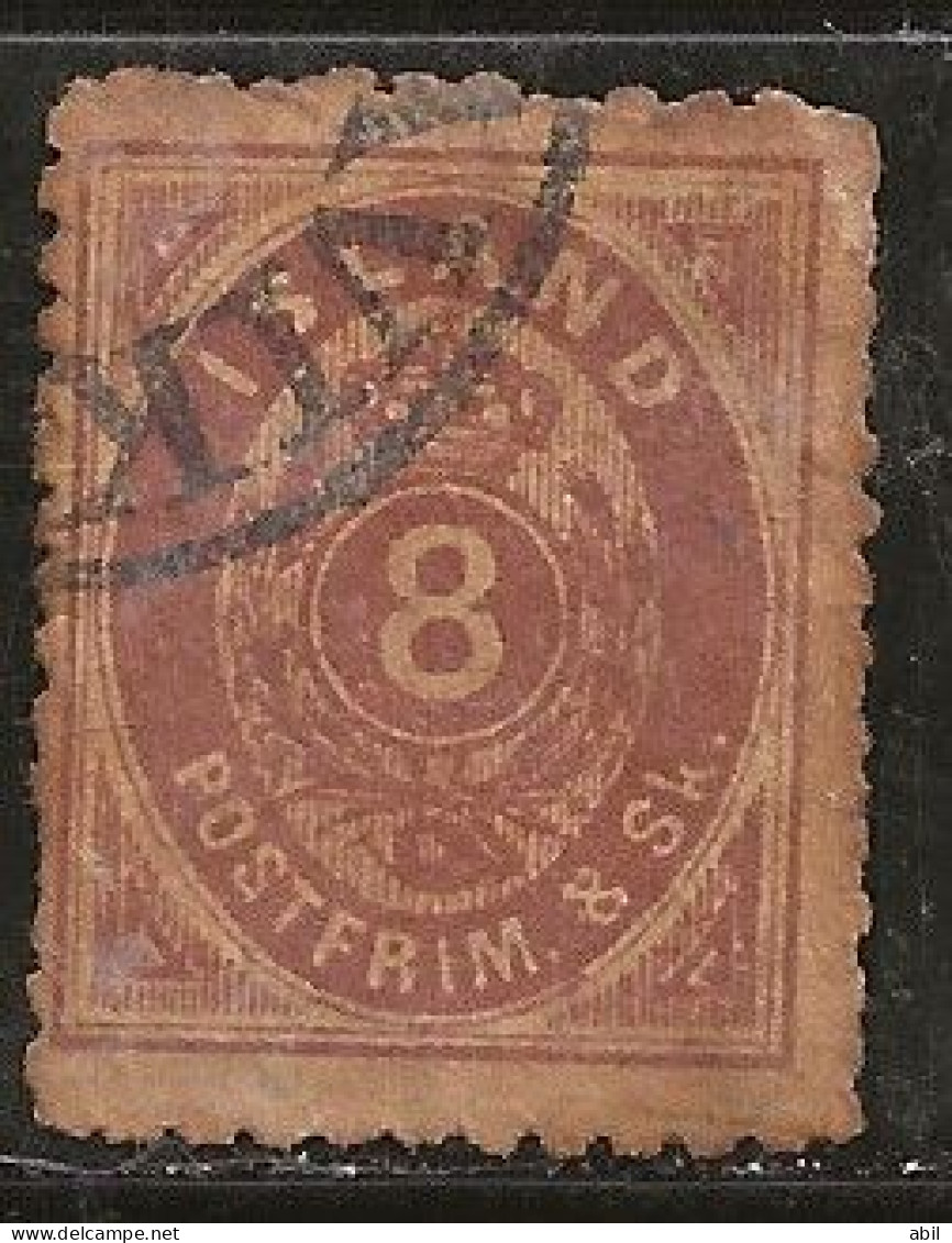 Islande 1873 N° Y&T : 4 (état Moyen) Obl. - Gebraucht