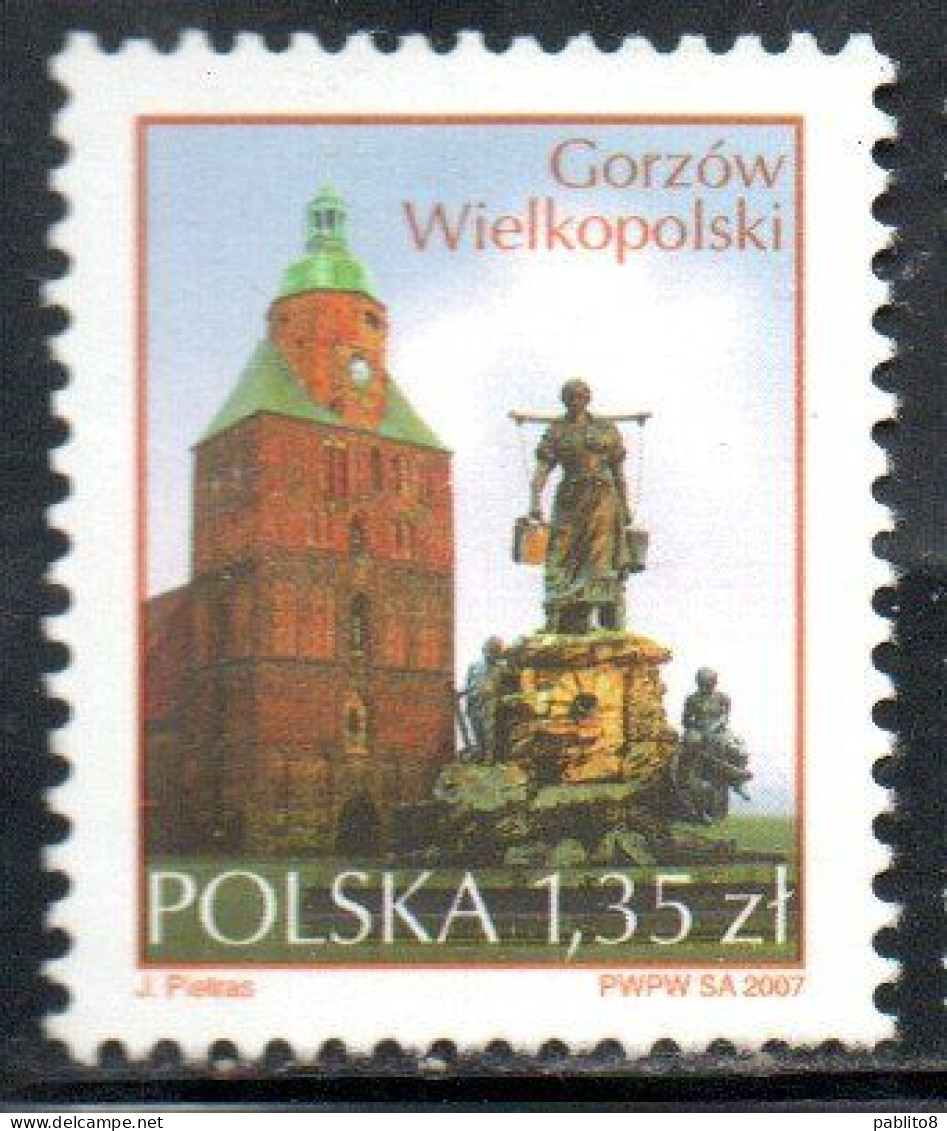 POLONIA POLAND POLSKA 2007 CATHEDRAL OF THE ASSUMPTION PAUKSCH FOUNTAIN GORZOW WIELKOPOLSKI 1.35z USED USATO OBLITERE' - Gebraucht