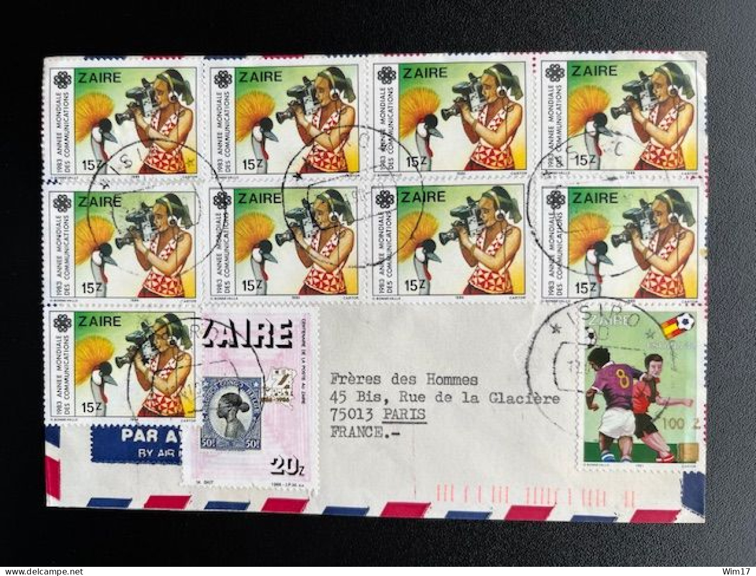 CONGO KINSHASA ZAIRE 1990 AIR MAIL LETTER ISIRO TO PARIS 12-01-1990 - Briefe U. Dokumente