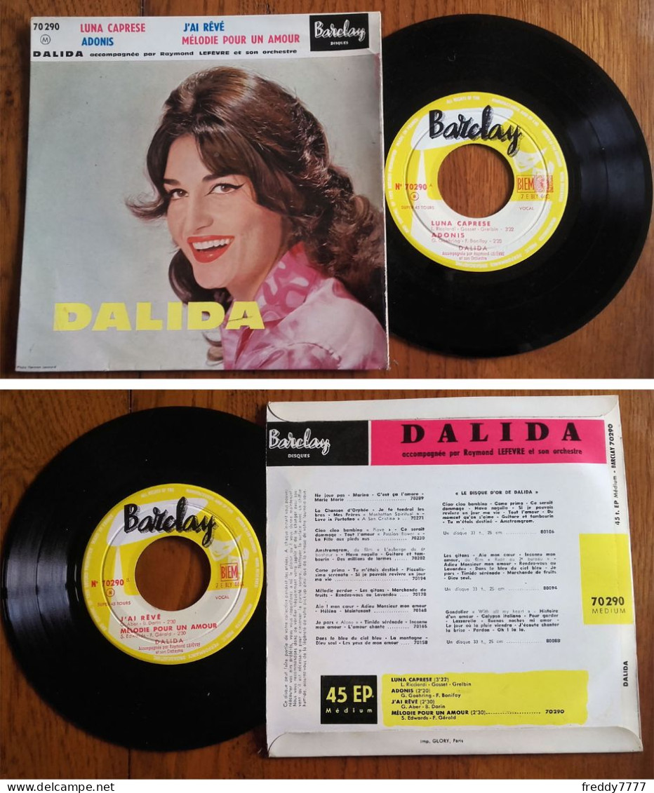 RARE French EP 45t BIEM (7") DALIDA «Luna Caprese» (1959) - Verzameluitgaven