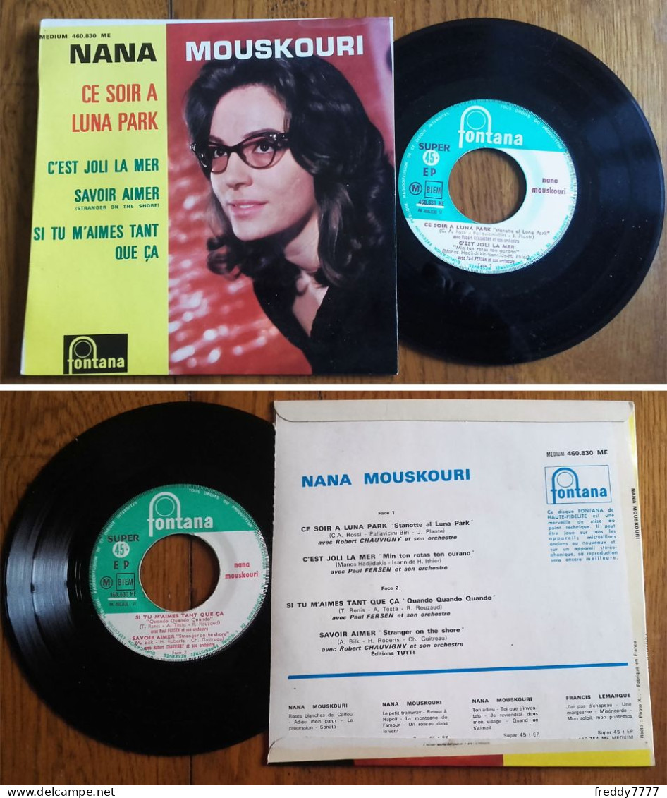 RARE French EP 45t BIEM (7") NANA MOUSKOURI «Ce Soir à Luna Park» (1962) - Ediciones De Colección