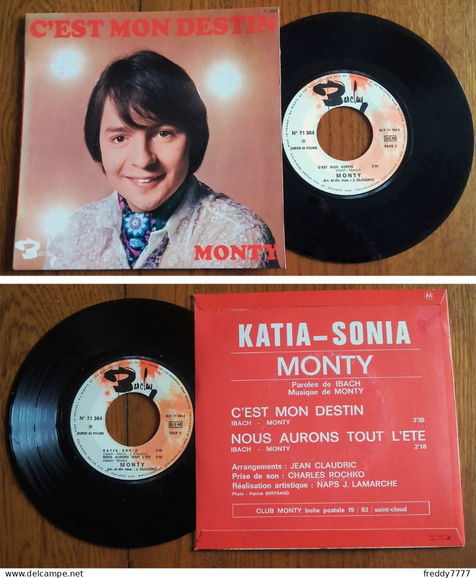 RARE French EP 45t BIEM (7") MONTY «Katia-Sonia» (1969) - Ediciones De Colección