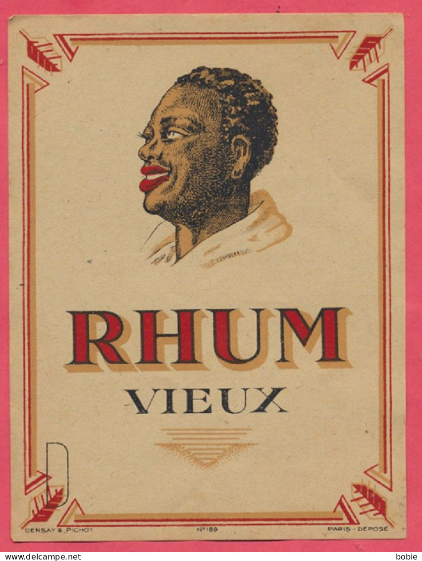 Etiquette Ancienne D'une Marque De Rhum : " Rhum Vieux " Colorisée - Rum