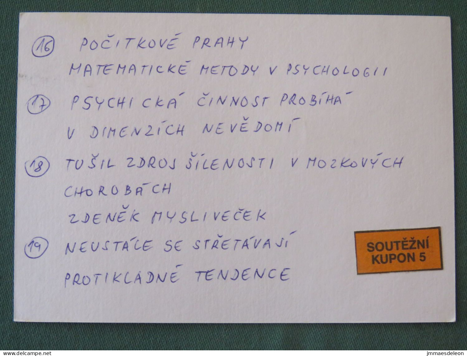 Czech Republic 2001 Stationery Postcard 5.40 Kcs Prague Sent Locally From Prague, EMS Slogan - Briefe U. Dokumente