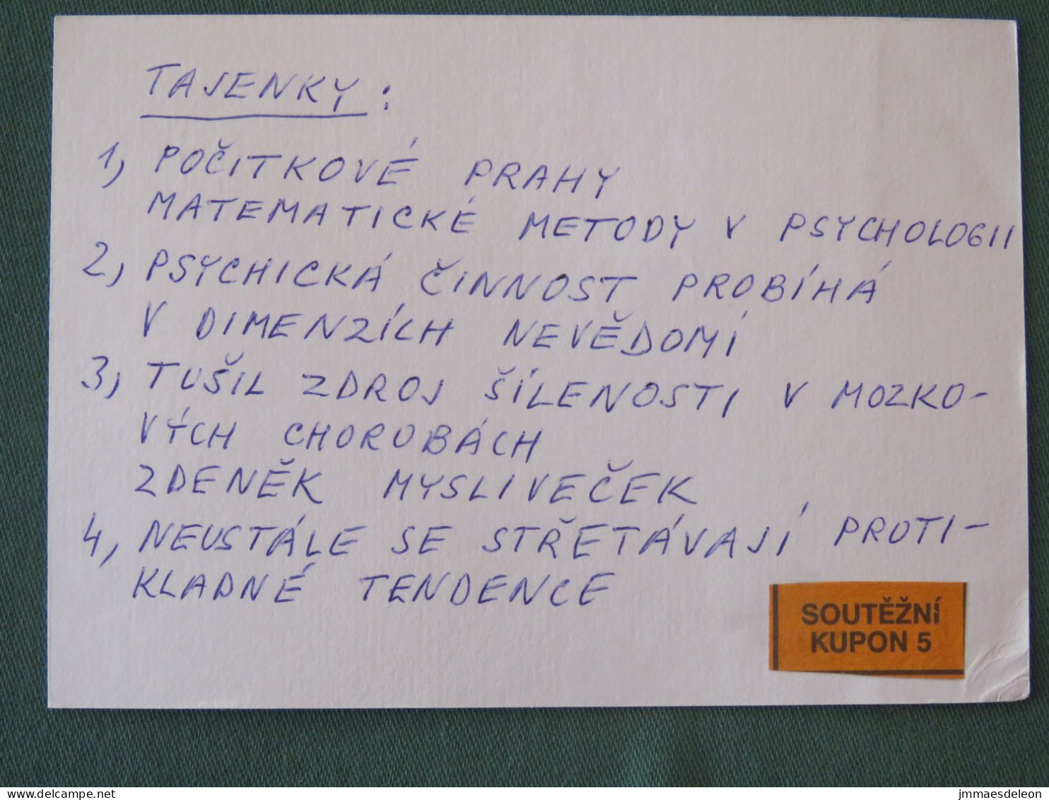 Czech Republic 2001 Stationery Postcard 5.40 Kcs Prague Sent Locally From Prague, EMS Slogan - Briefe U. Dokumente