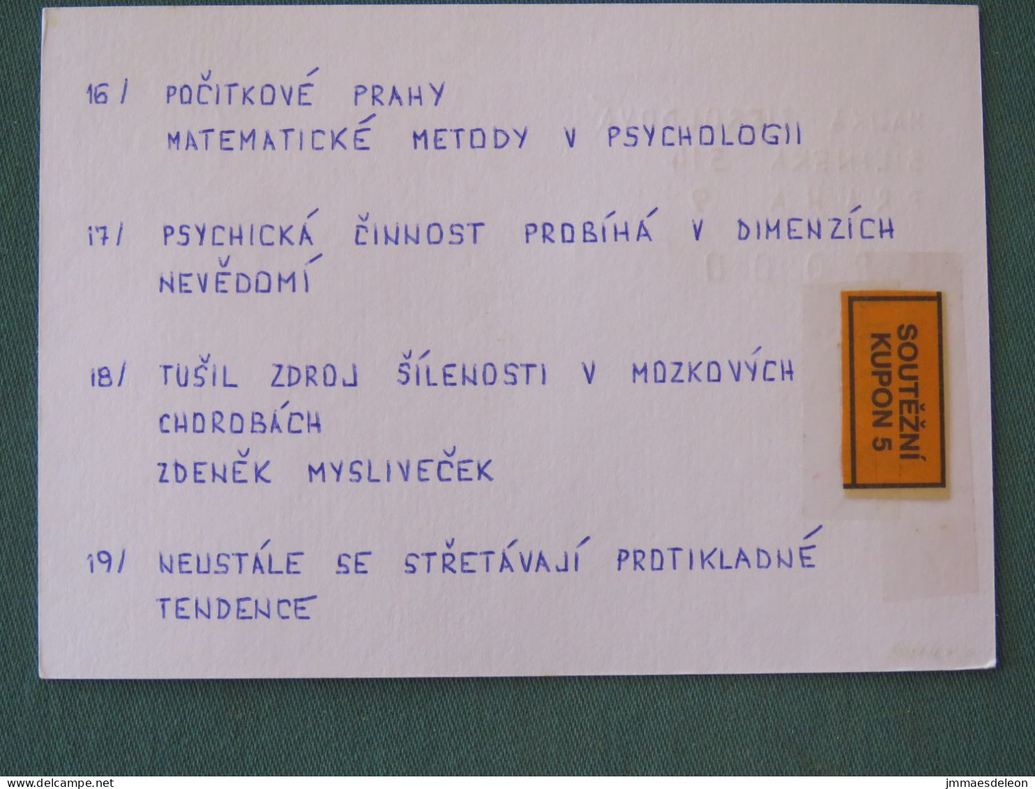 Czech Republic 2001 Stationery Postcard 5.40 Kcs Prague Sent Locally From Prague, EMS Slogan - Lettres & Documents