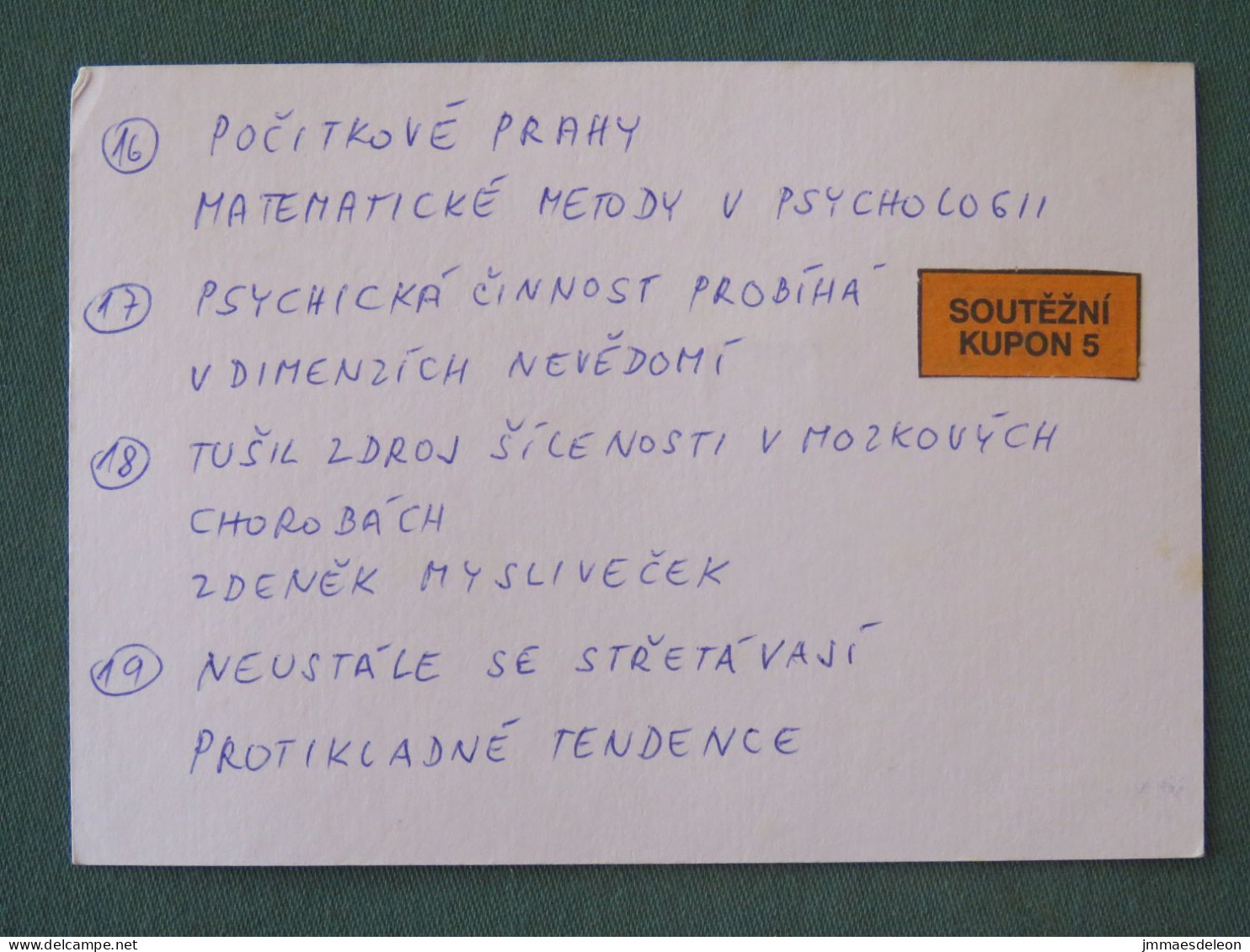 Czech Republic 2001 Stationery Postcard 5.40 Kcs Prague Sent Locally From Prague, EMS Slogan - Brieven En Documenten