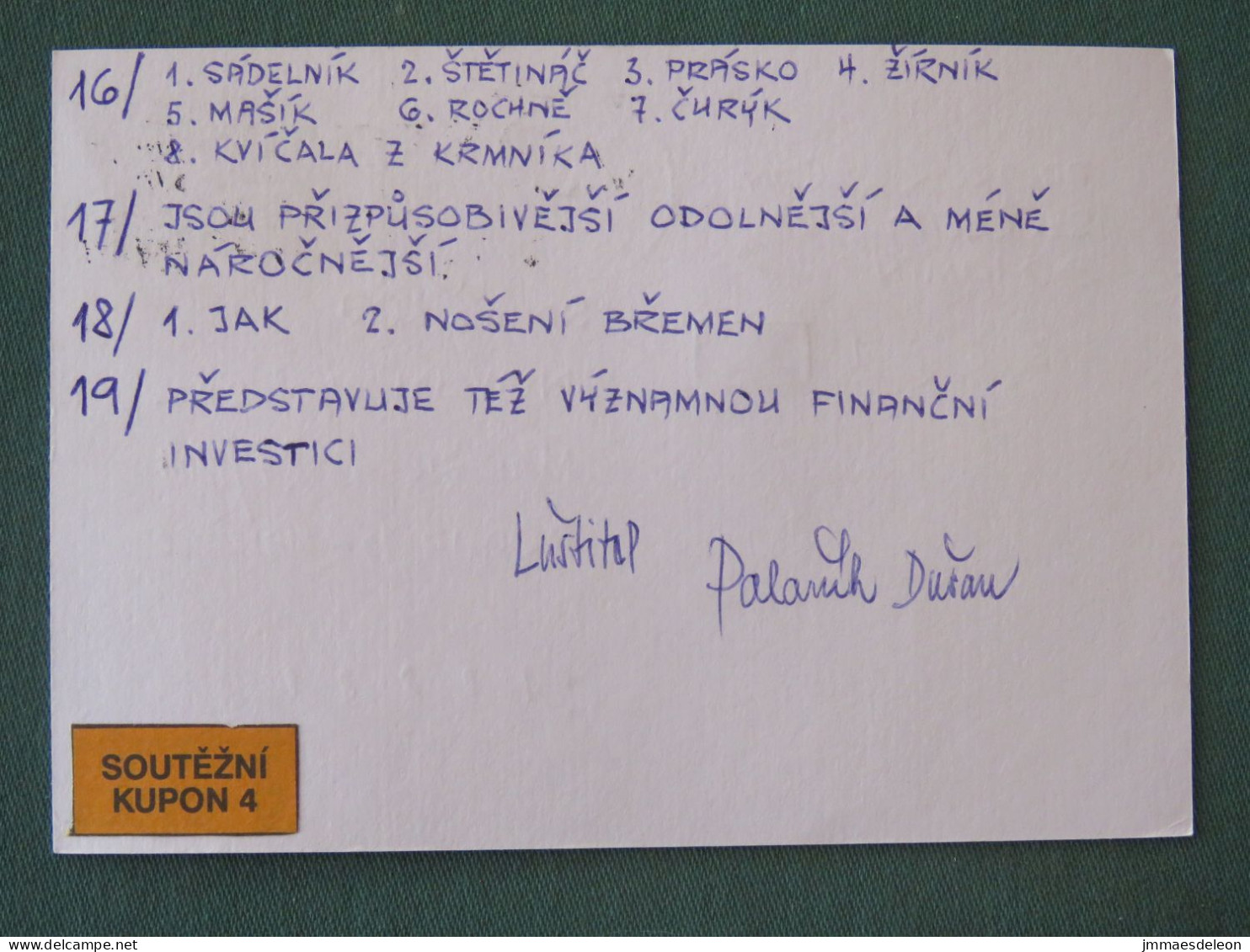 Czech Republic 2001 Stationery Postcard 5.40 Kcs Prague Sent Locally From Ostrava, EMS Slogan - Briefe U. Dokumente