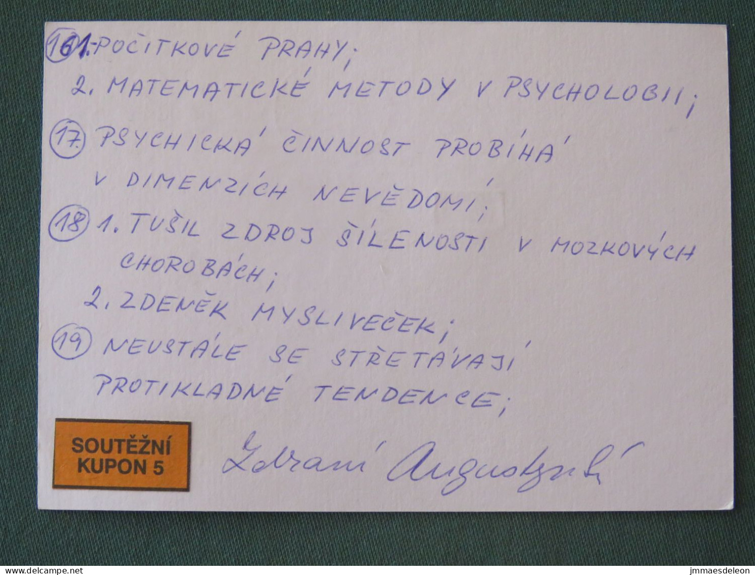 Czech Republic 2001 Stationery Postcard 5.40 Kcs Prague Sent Locally From Ostrava, EMS Slogan - Briefe U. Dokumente