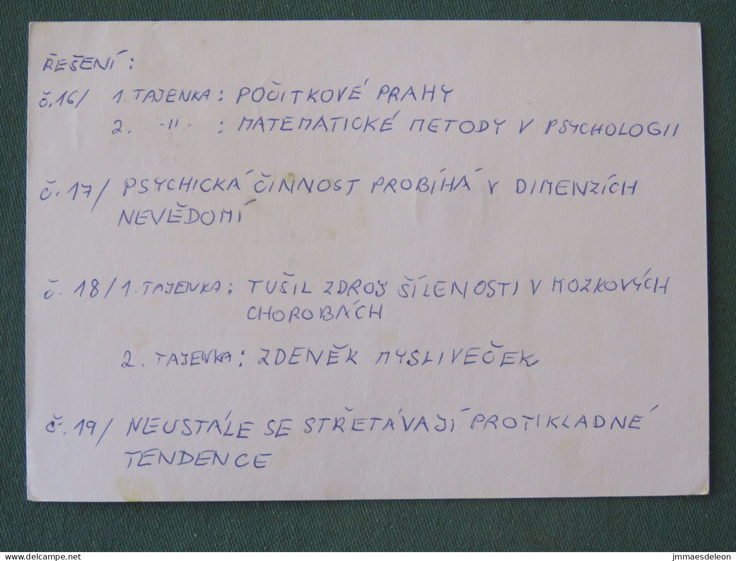 Czech Republic 2001 Stationery Postcard 5.40 Kcs Prague Sent Locally From Ostrava, EMS Slogan - Brieven En Documenten