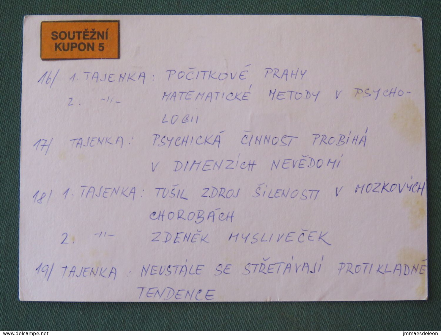 Czech Republic 2001 Stationery Postcard 5.40 Kcs Prague Sent Locally From Ostrava, EMS Slogan - Covers & Documents