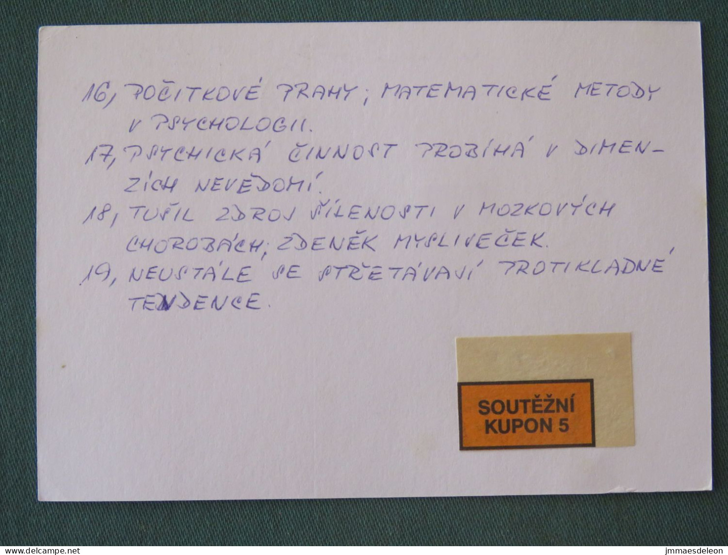 Czech Republic 2001 Stationery Postcard 5.40 Kcs Prague Sent Locally From Ostrava, EMS Slogan - Covers & Documents