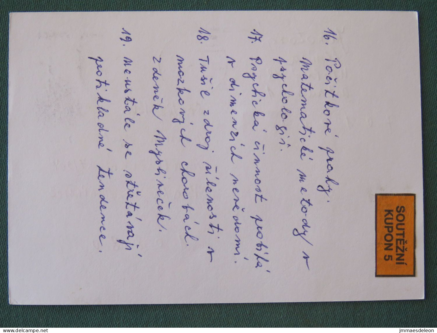 Czech Republic 2001 Stationery Postcard 5.40 Kcs Prague Sent Locally From Ostrava, EMS Slogan - Lettres & Documents