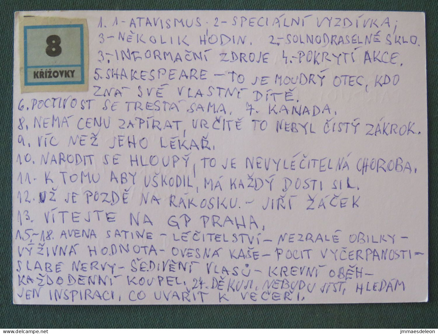 Czech Republic 2001 Stationery Postcard 5.40 Kcs Prague Sent Locally From Pardubice, EMS Slogan - Storia Postale