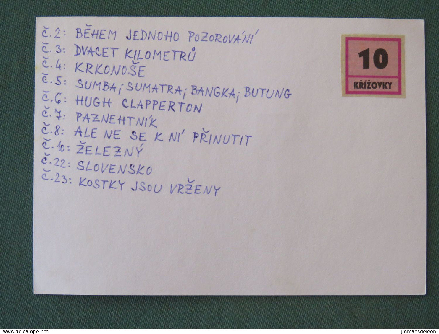 Czech Republic 2001 Stationery Postcard 5.40 Kcs Prague Sent Locally - Lettres & Documents