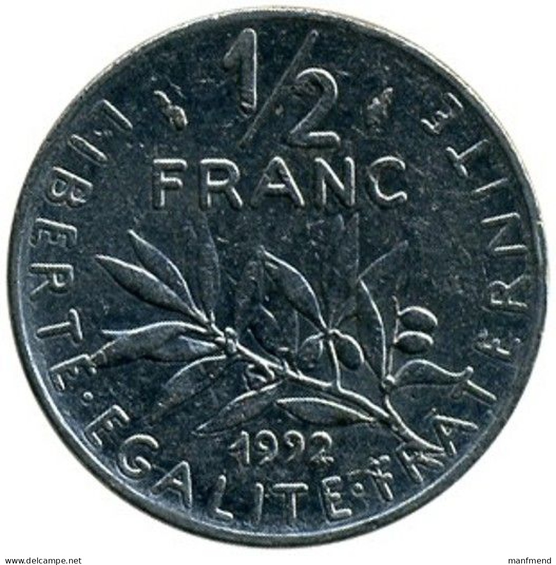 France - 1992 - KM 931 - 1/2 Franc - XF - 1/2 Franc