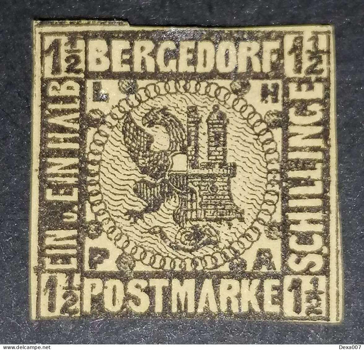 Old Germany,  Bergedorf 1  1/2 Sch 1861 Michel 3 Mint OG - Bergedorf