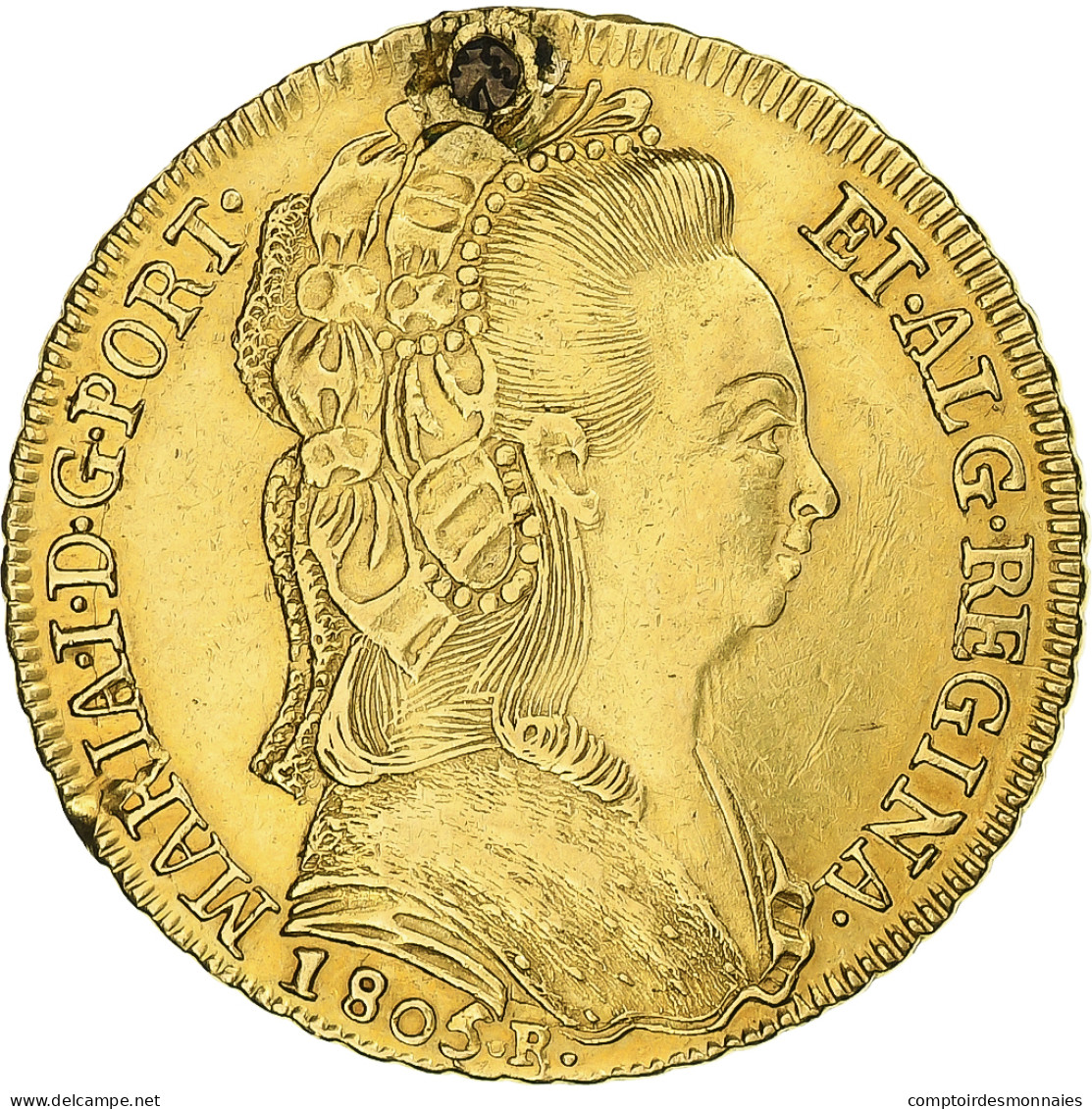 Brésil, Maria I, 6400 Reis, 1805, Rio De Janeiro, Or, TTB+, KM:226.1 - Brésil