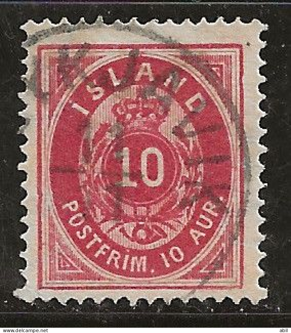 Islande 1876 N° Y&T : 8 Obl. - Gebraucht