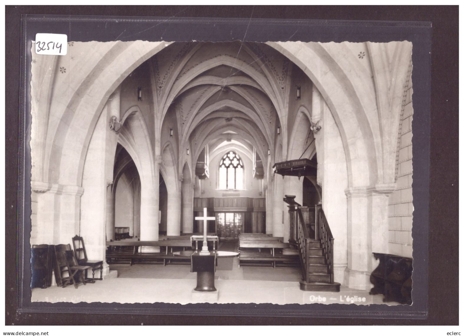 FORMAT 10x15cm - DISTRICT D'ORBE - ORBE - INTERIEUR DE L'EGLISE - TB - Orbe