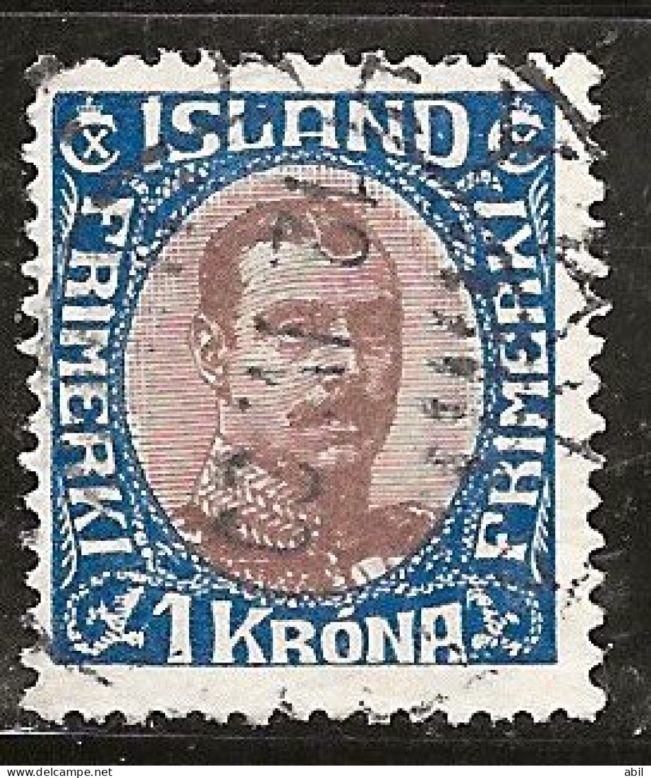 Islande 1920 N° Y&T : 95 Obl. - Usados