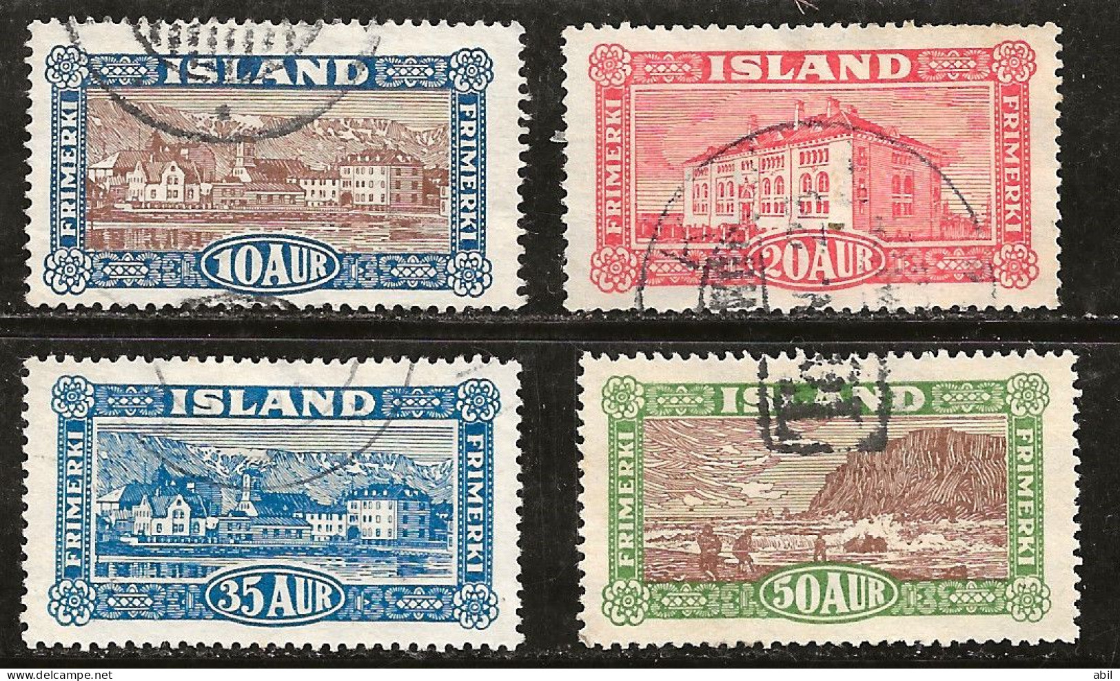 Islande 1925 N° Y&T : 116 à 119 Obl. - Usados