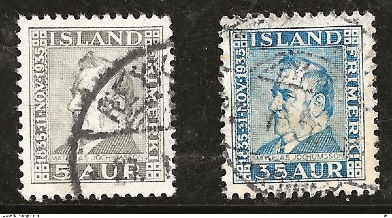 Islande 1935 N° Y&T : 161 Et 163 Obl. - Usados