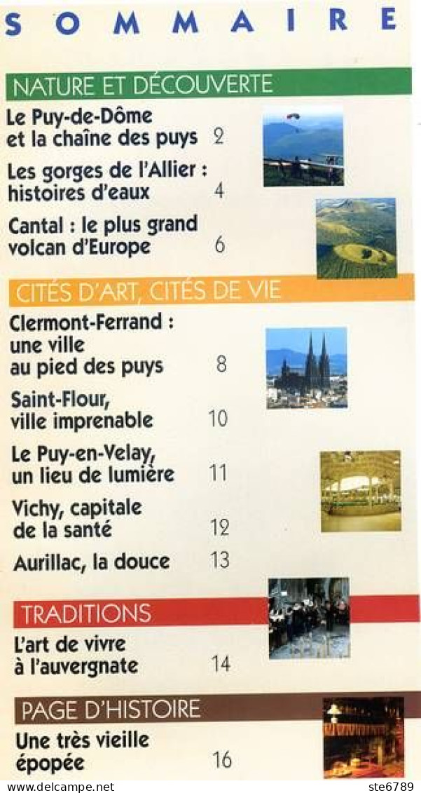 AUVERGNE Région  J Aime La France  Aurillac Vichy Le Puy Saint Flour Clermont Ferrand Cantal - Géographie
