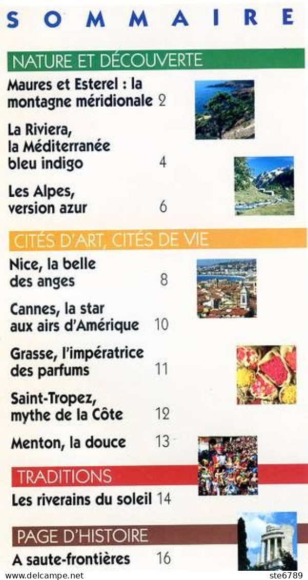 COTE D'AZUR Région  J Aime La France Nice Cannes Grasse Saint Tropez Menton Maures Esterel - Geography