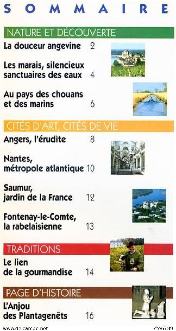 PAYS DE LOIRE ET VENDEE Région  J Aime La France Angers Nantes Saumur Fontenay Le Comte - Géographie