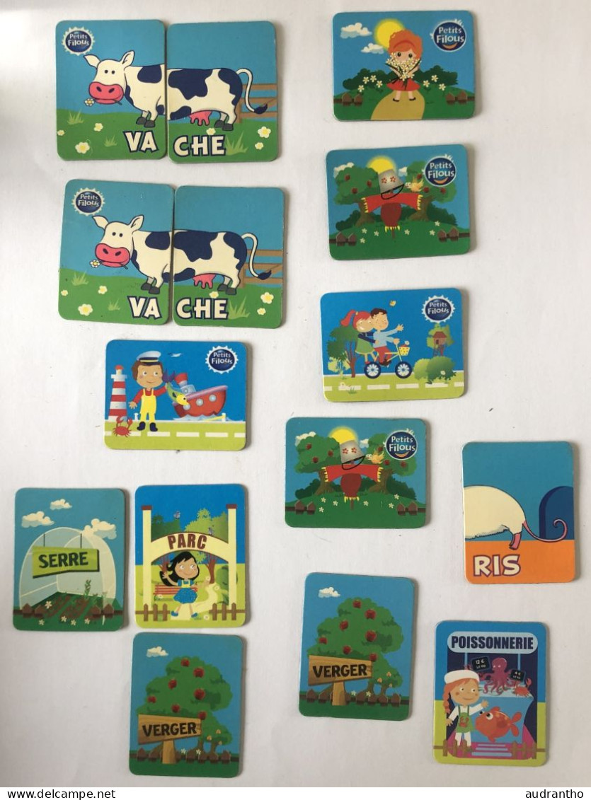 15 Magnets Petit Filous - Vache - Poissonnerie - Serre - Verger - Parc - Reclame