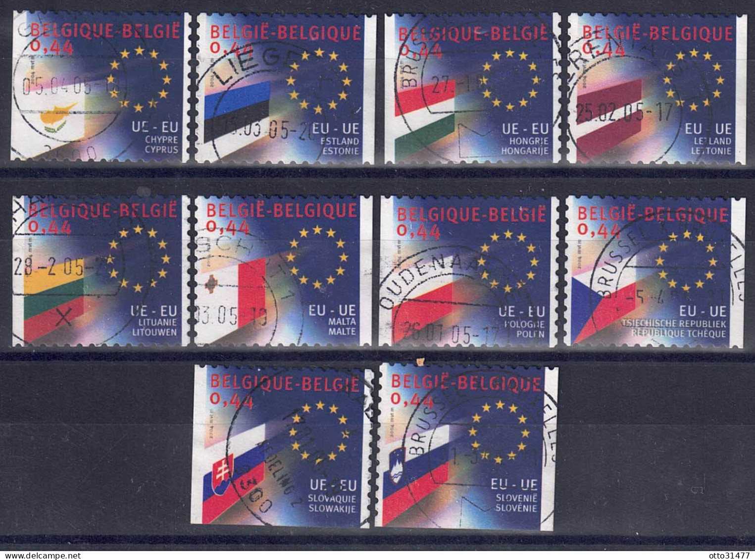 Belgien 2004 - EU-Erweiterung, Nr. 3342 - 3351, Gestempelt / Used - Gebraucht