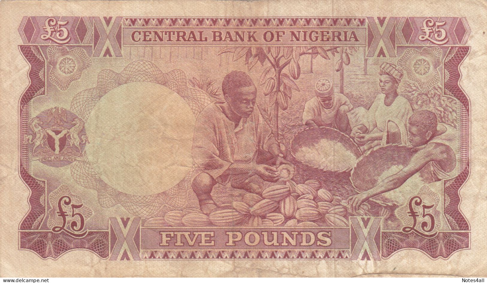 NIGERIA 5 POUNDS 1968 P-13a VF SERIES 22 ( 787169 ) - Nigeria