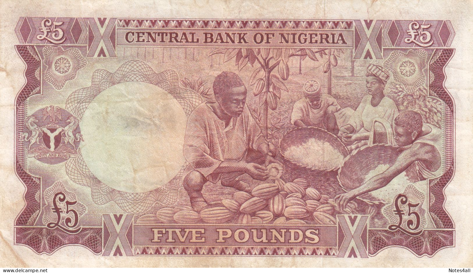 NIGERIA 5 POUNDS 1968 P-13a VF SERIES 33 ( 672610 ) - Nigeria