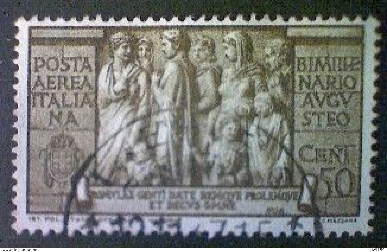 Italy, Scott #C96, Used (o), 1937, Charity Issue, Augustus: Robust Population, 50cts, Olive Brown - Luftpost