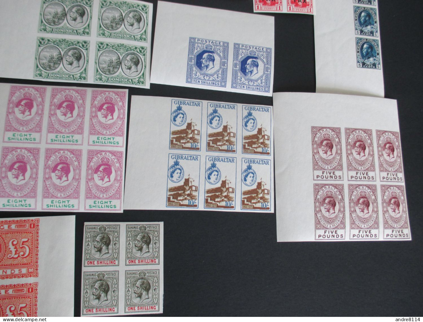 Lot Of Various Countries Blocks Being A Hialeah Reproduction Issue On Thick Paper Gummed Page For Study Only RS - Fantasy Labels