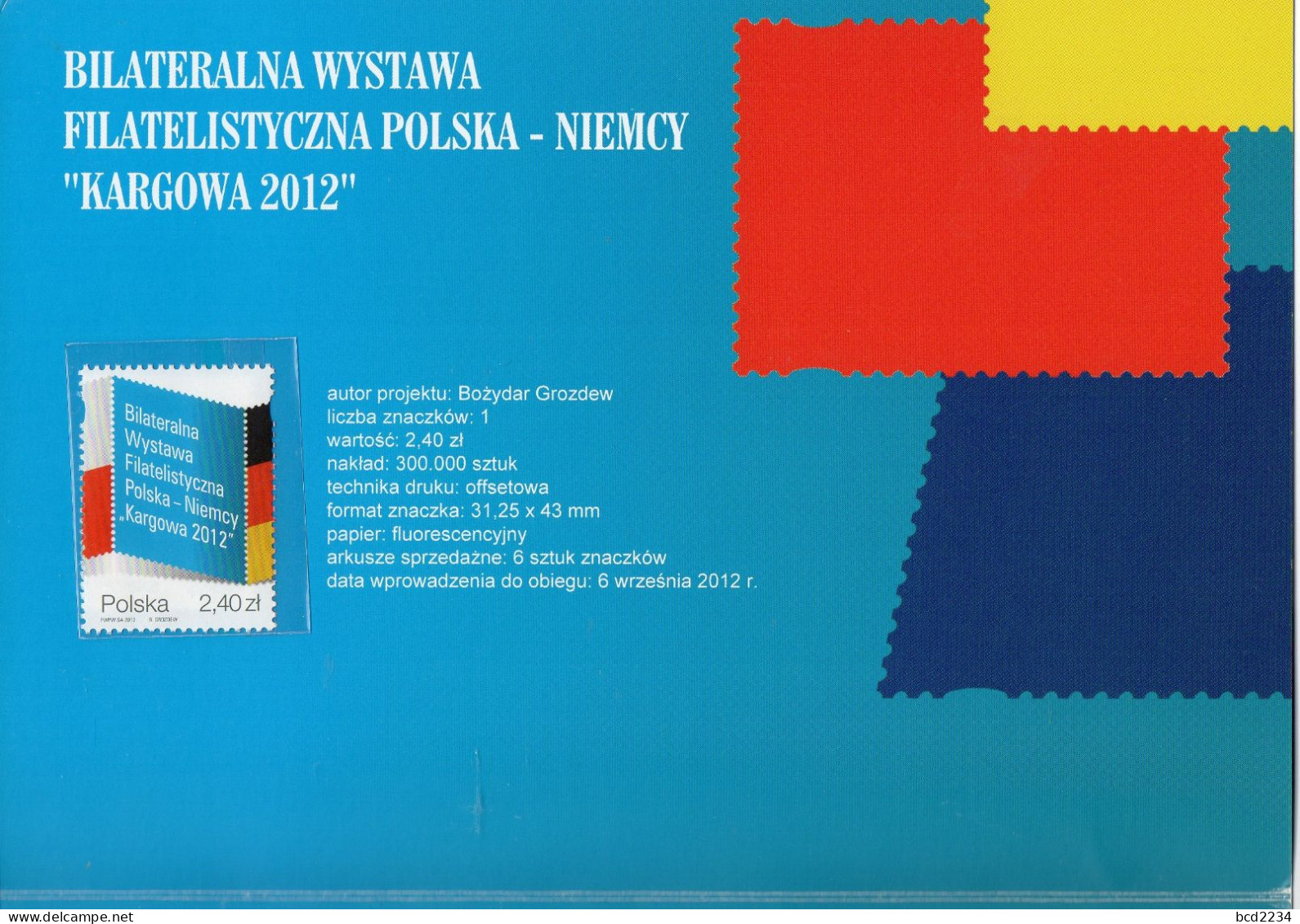 POLAND 2012 POLISH POST OFFICE SPECIAL LIMITED EDITION FOLDER: POLAND GERMANY BILATERAL PHILATELIC EXHIBITION FDC - Briefe U. Dokumente